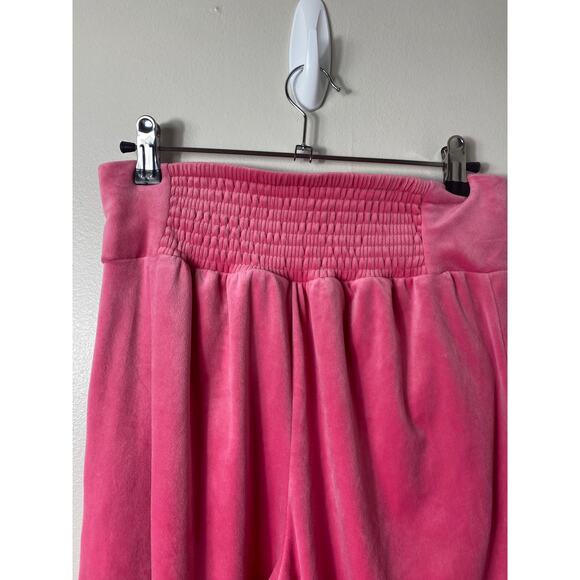 ANTHROPOLOGIE PANTS S PINK VELVET SATURDAY SUNDAY WIDE LEG CROPPED LOUNGEWEAR - Picture 7 of 10